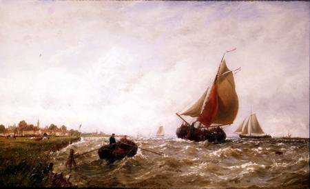 Shipping off a Dutch Coastline von George Stanfield Walters