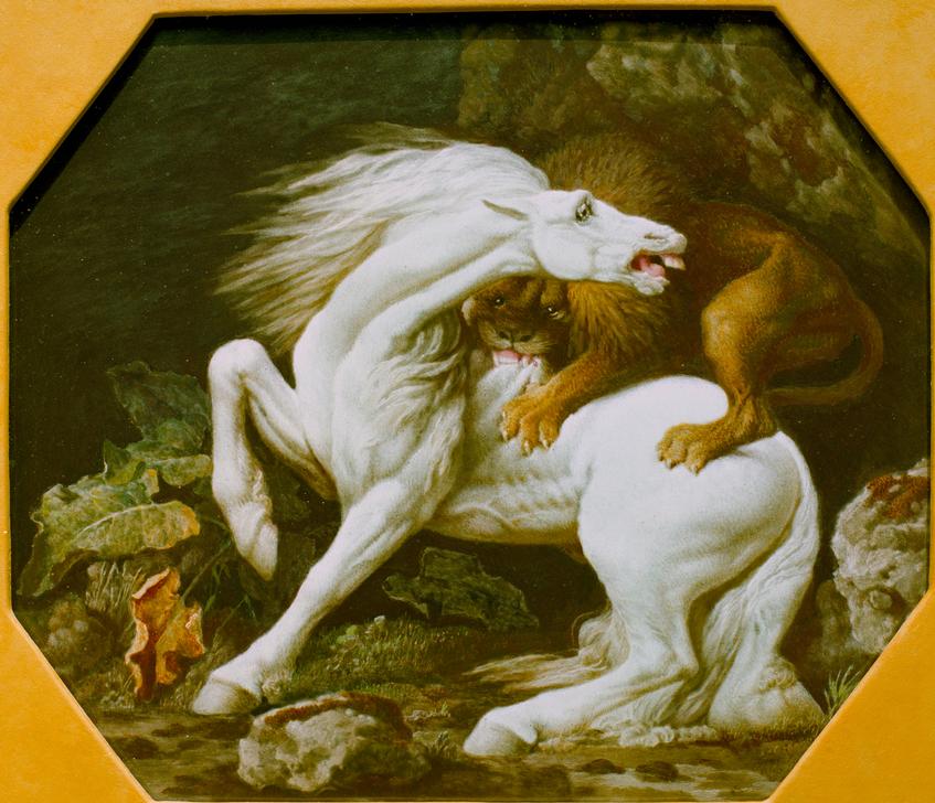 Löwe, ein Pferd attackierend von George Stubbs