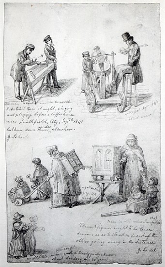Musicians on the streets of London, 1841-43 von George the Elder Scharf