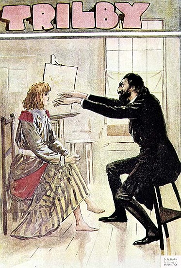 Trilby hypnotised by Svengali, illustration from ''Trilby'' von George L. Du Maurier
