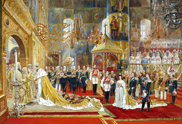 Die Krönung des Kaisers Alexander III. und Kaiserin Maria Fjodorowna von Georges Becker