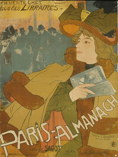 French poster advertising the Paris Almanac, printed by Bourgerie, Paris von Georges de Feure
