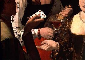 The Cheat with the Ace of Diamonds, detail of the players c.1635-40