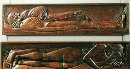 Death, wooden bed panel von Georges Lacombe