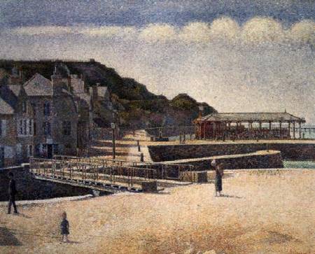 The Harbour and the Quays at Port-en-Bessin von Georges Seurat