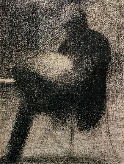 Man reading / Chalk drawing