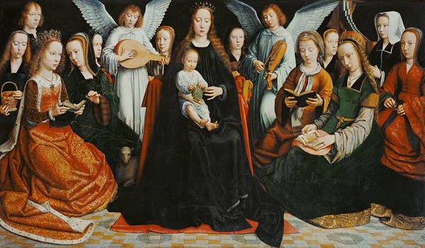 Madonna, umgeben von Heiligen von Gerard David