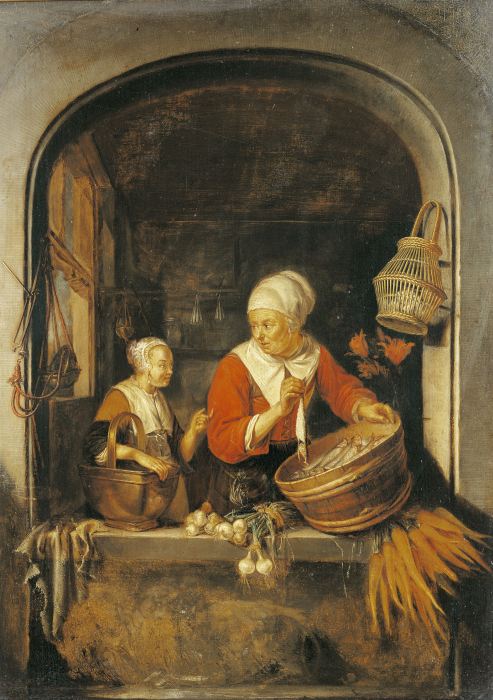 Cook by the Window /Paint.aft.Dou/ 1650 von Gerard Dou