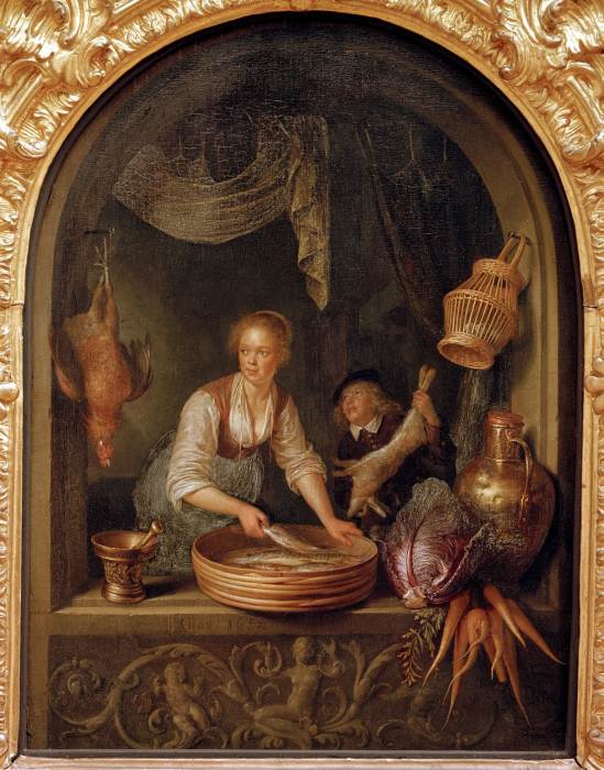 G.Dou / Cook at the window / 1652 von Gerard Dou