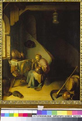 Rembrandts Mutter am Spinnrad.