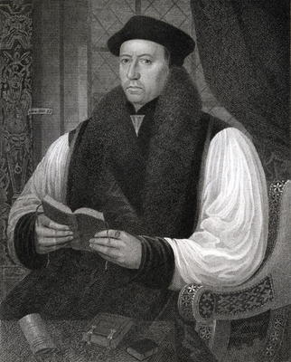 Portrait of Thomas Cranmer (1489-1556) from 'Lodge's British Portraits', 1823 (litho) von Gerlach Flicke