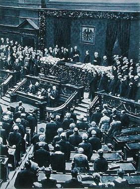 Swearing-in ceremony of Reichspresident Field Marshal von Hindenburg (1847-1934) 12th May, 1925, fro 20th