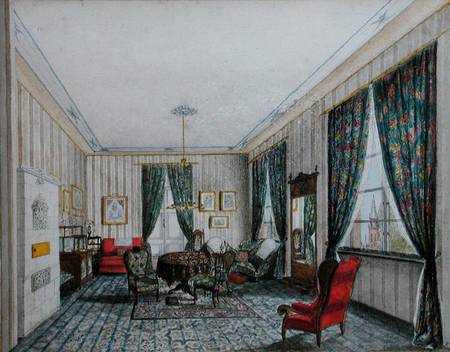 A Drawing Room Interior von German School