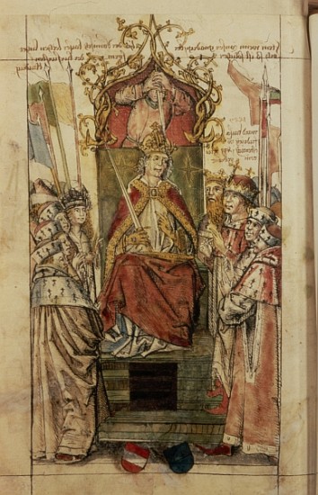 Frederick III surrounded Prince Electors (ink on paper) von German School