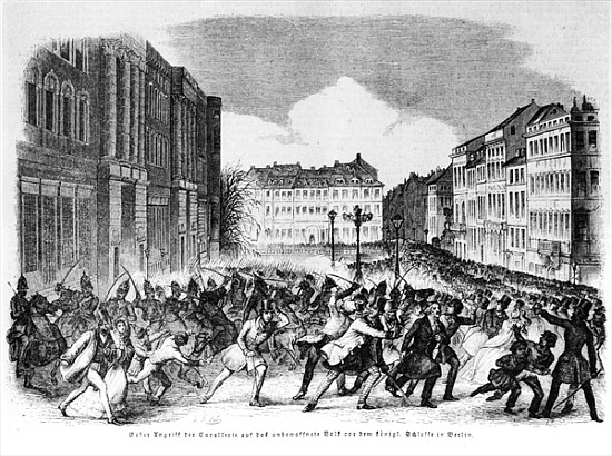 Insurrection in Berlin in April 1848, illustration from ''Illustrierte Zeitung'' von German School