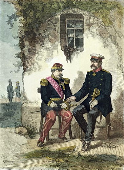 Meeting between Otto von Bismarck (1815-98) and Napoleon III (1808-73) at Donchery, 2nd September 18 von German School