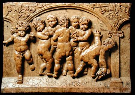 Relief panel depicting a group of putti von German School
