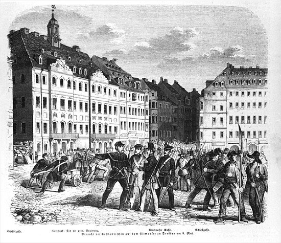Uprising in Dresden on 6th March 1848, illustration from ''Illustrierte Zeitung'' von German School