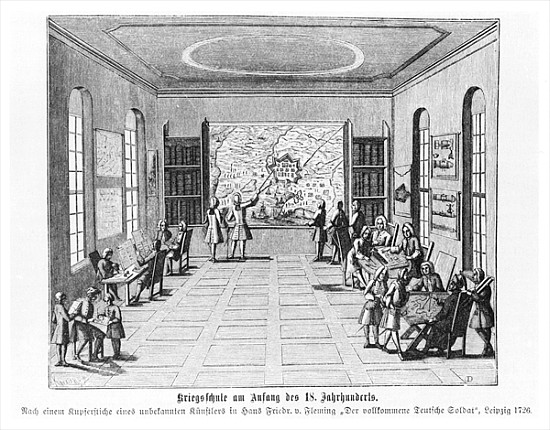 War school, illustration from ''Der vollkommene Deutsche soldat'' Hans Friedrich van Fleming, 1726,  von German School