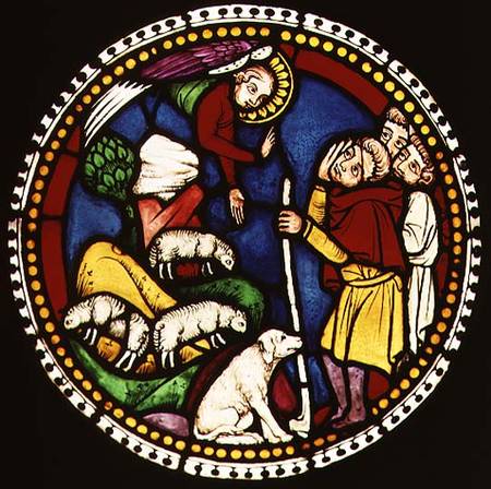 Window depicting The Annunciation to the Shepherds von German School