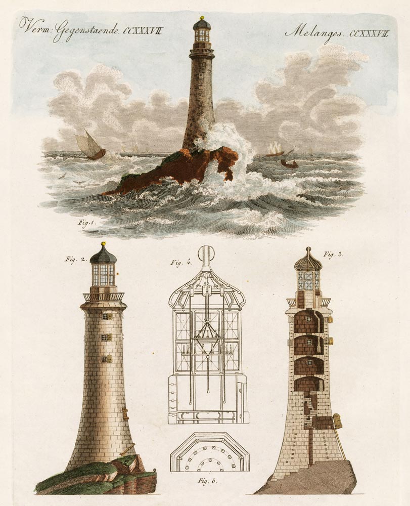 The Eddystone Lighthouse von German School, (19th century)