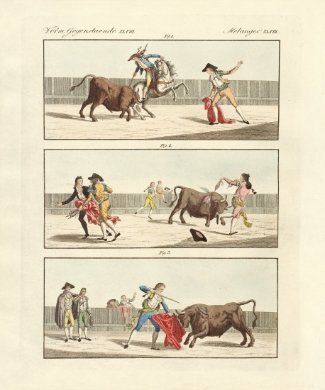 Bullfights of the Spanish von German School, (19th century)