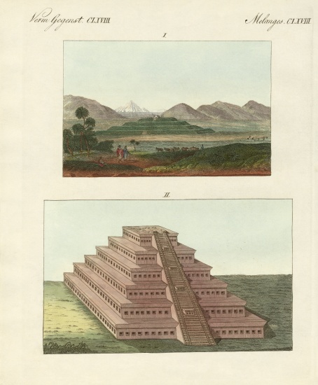 Mexican pyramids von German School, (19th century)