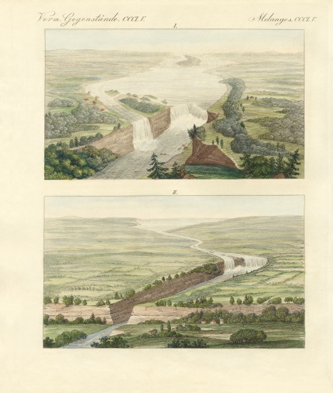 Over the Niagara Falls and its setting von German School, (19th century)