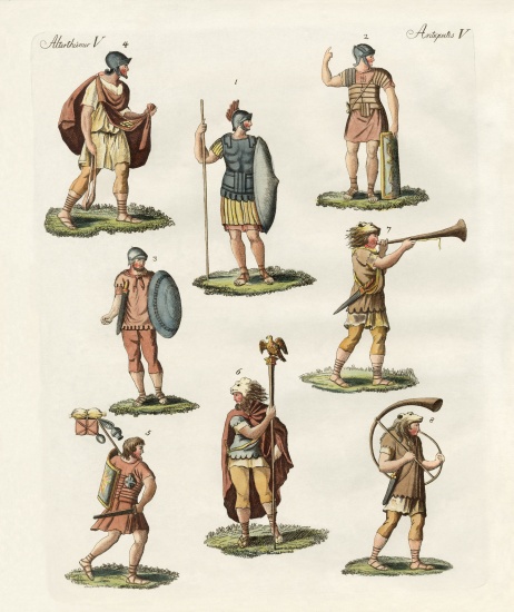 Roman foot soldiers von German School, (19th century)