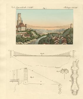 Suspension bridge of Freiburg in Switzerland