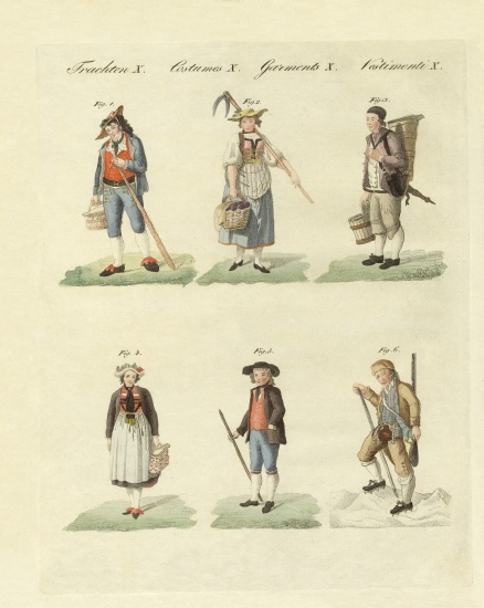Swiss dresses von German School, (19th century)