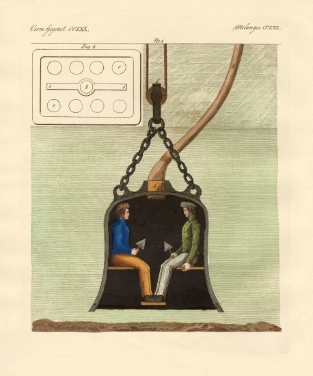 The diving bell von German School, (19th century)