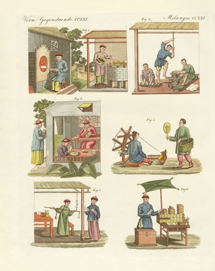 Trades, arts and handworks in China von German School, (19th century)
