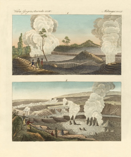 Volcanoes on the Island of Hawaii von German School, (19th century)