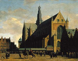 Die Groote Kerk in Haarlem. von Gerrit Adriaensz Berckheyde