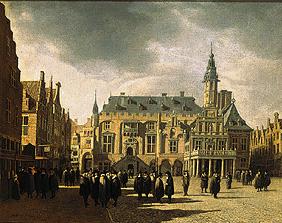 Der Marktplatz und das Rathaus von Haarlem. 1671