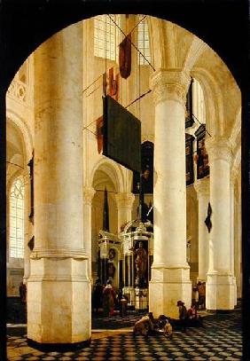 Interior of the Nieuwe Kerk in Delft with the Tomb of William the Silent 1650