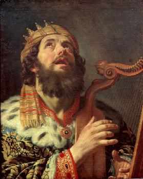 König David die Harfe spielend 1622