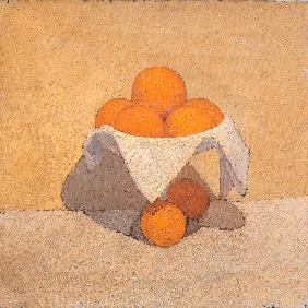 fruit stand with oranges over a white napkin 2005-01-01