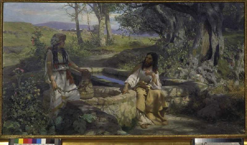 Christus und die Samariterin am Brunnen von Henryk  G.I. Semiradski