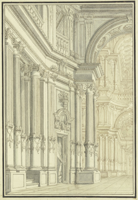Innenraum einer barocken Kirche von Giacomo Antonio Mannini