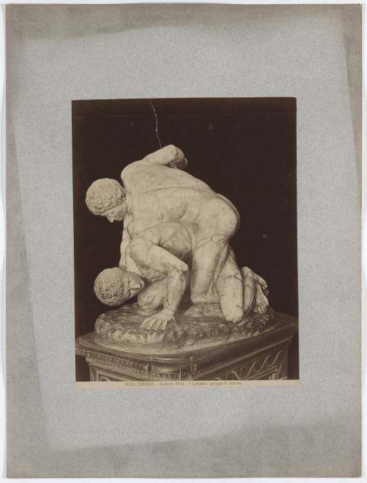 Firenze: Galleria Ufizi, I Lottatori, gruppo in marmo, No. 3151 von Giacomo Brogi