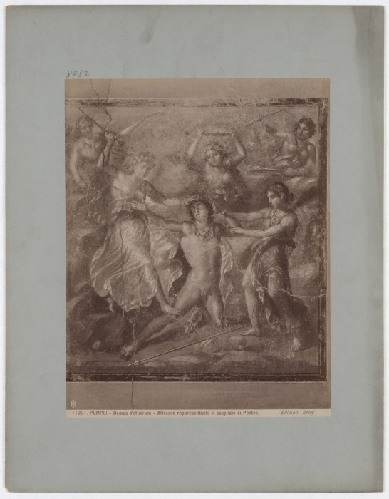 Pompei: Domus Vettiorum, Affresco rappresentante il supplizio di Penteo, No. 11201 von Giacomo Brogi