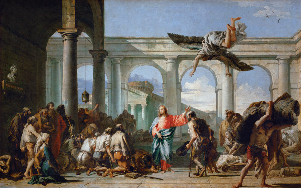 Jesus Healing the Paralytic at the Pool of Bethesda, c.1759 (oil on canvas) von Giandomenico Tiepolo