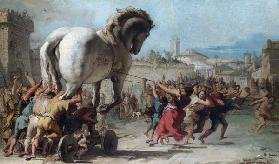 Die Prozession des Trojanischen Pferdes nach Troja