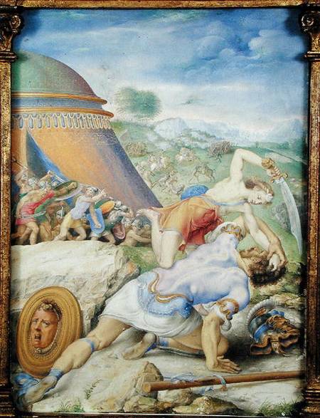 David and Goliath von Giorgio Giulio Clovio