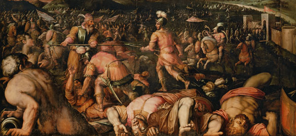 The Defeat of Radagasio from the ceiling of the Salone dei Cinquecento von Giorgio Vasari