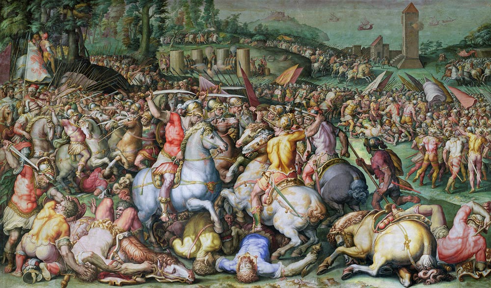 The Defeat of the Pisans at the tower of San Vincenzo, from the Salone dei Cinquecento von Giorgio Vasari