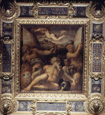 Allegory of the Cortona and Montepulciano regions from the ceiling of the Salone dei Cinquecento von Giorgio Vasari