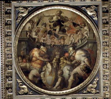 Allegory of the districts of Santa Croce and Santo Spirito from the ceiling of the Salone dei Cinque von Giorgio Vasari